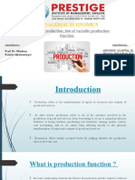 Managerial Economics: Concept of Production, Law of Variable Production Function