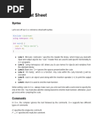 C++ Cheat Sheet: Syntax