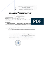 Barangay Certification