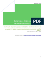 Colombia - Indice de Pobreza Multidimensional - IPM-2021: Report - Generated - On: May 3, 2022