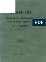 Pastirski List Za Korizmu 1915 - Vinko Pulišić