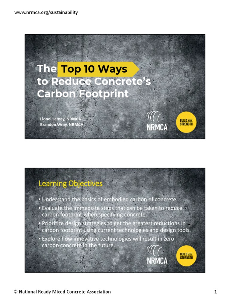 The To Reduce Concrete's Carbon Footprint: Top 10 Ways | PDF | Concrete ...