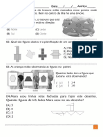 Teste de geometria com questões sobre figuras planas e sólidos geométricos