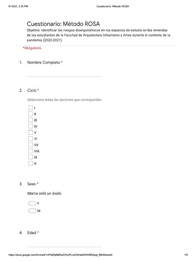 Encuesta Metodo ROSA | PDF