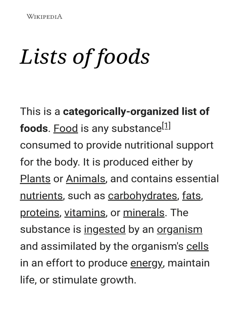 Comprehensive Food Lists Overview | PDF | Confectionery | Legume