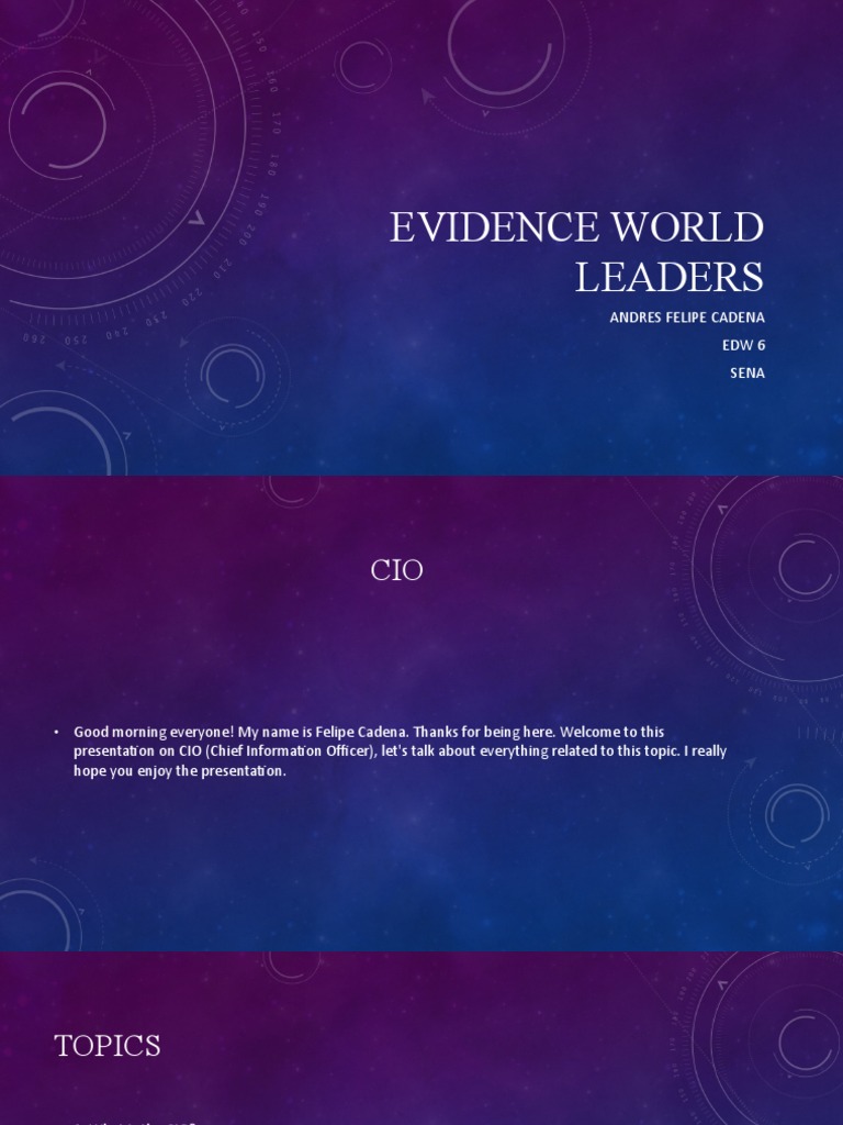 Evidence World Leaders | PDF | Chief Information Officer | Information