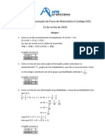 Resolução Prova Matemática A