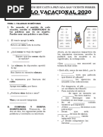 Fichas de Vacacional Comunicación 2020