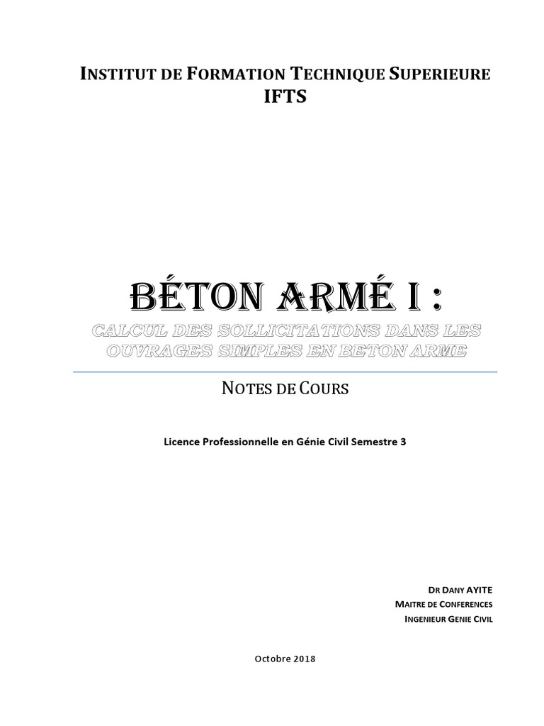 Bases du béton armé en génie civil | PDF | Béton armé | Béton