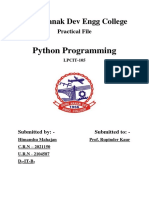 Python Programming: Guru Nanak Dev Engg College