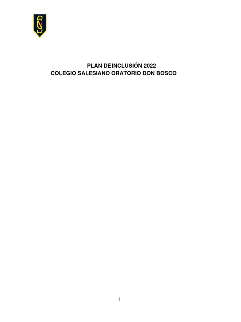 Plan de Inclusión 2022 en Colegio Salesiano | PDF | Invalidez ...