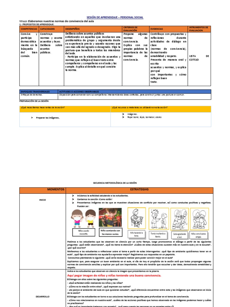 Normas de convivencia en el aula | PDF | Evaluación | Salón de clases
