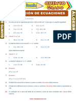 Resolución de Ecuaciones para Quinto Grado de Primaria 1