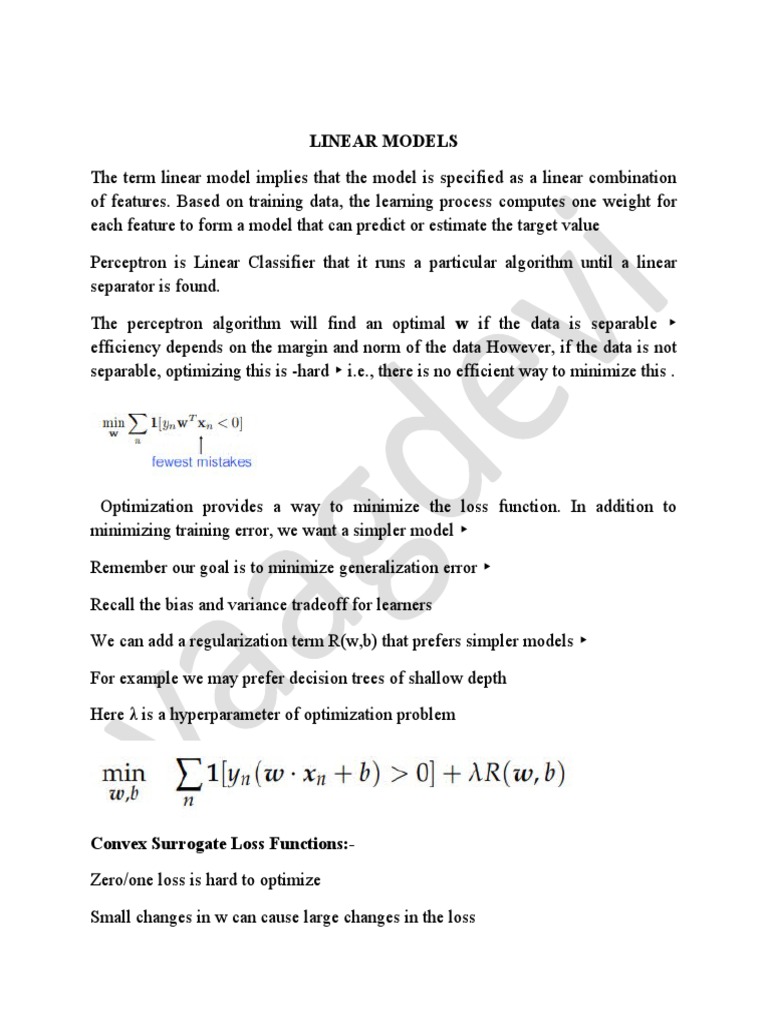 Linear Models (Unit II) Chapter III 1 | PDF | Mathematical Optimization ...