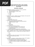 Power System Dynamics and Control Question Bank-Part 1 (For First Internal Examination)