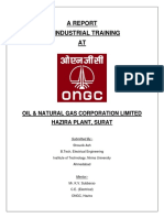 A Report On Industrial Training AT: Oil & Natural Gas Corporation Limited Hazira Plant, Surat