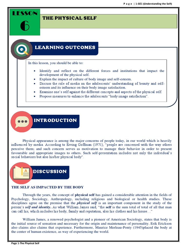 Understanding the Physical Self | PDF | Self Esteem | Adolescence