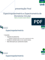 Slides de Apresentação Final: Espectropolarimetria e Espectrometria de Dicroísmo Circular - Marina Moreira 200070525
