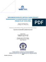 Implementation of Critical Chain Project Management in Maintenance and Sustenance Projects of Tata Steel