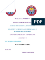 Assignment of Engineering Metrology #3