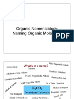 Organic Nomenclature: Naming Organic Molecules