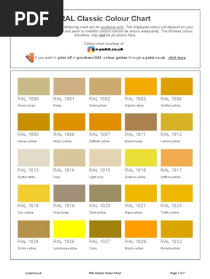 Ral Color Chart Download