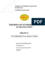 Theories of Interpretation & Translation:: Enviromental Pollution