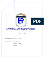 Environmental Law: SUBMITTED TO - Dr. Chandreshwari Minhas Submitted By-Vaibhav Katoch B.B.A. LL.B. (8 SEM.) 1120171829