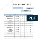 Formulir Pendaftaran Kalbar Cup I