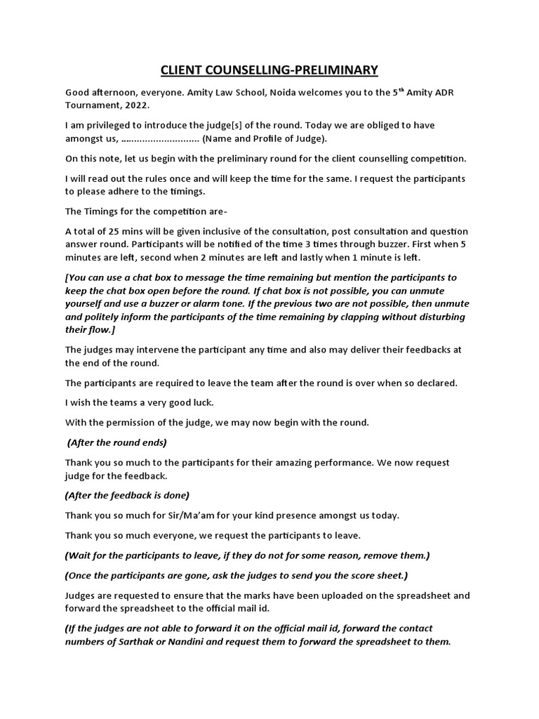 Client Counselling P Script | PDF