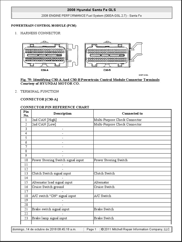 2008 Hyundai Santa Fe GLS 2008 Hyundai Santa Fe GLS: Powertrain Control ...