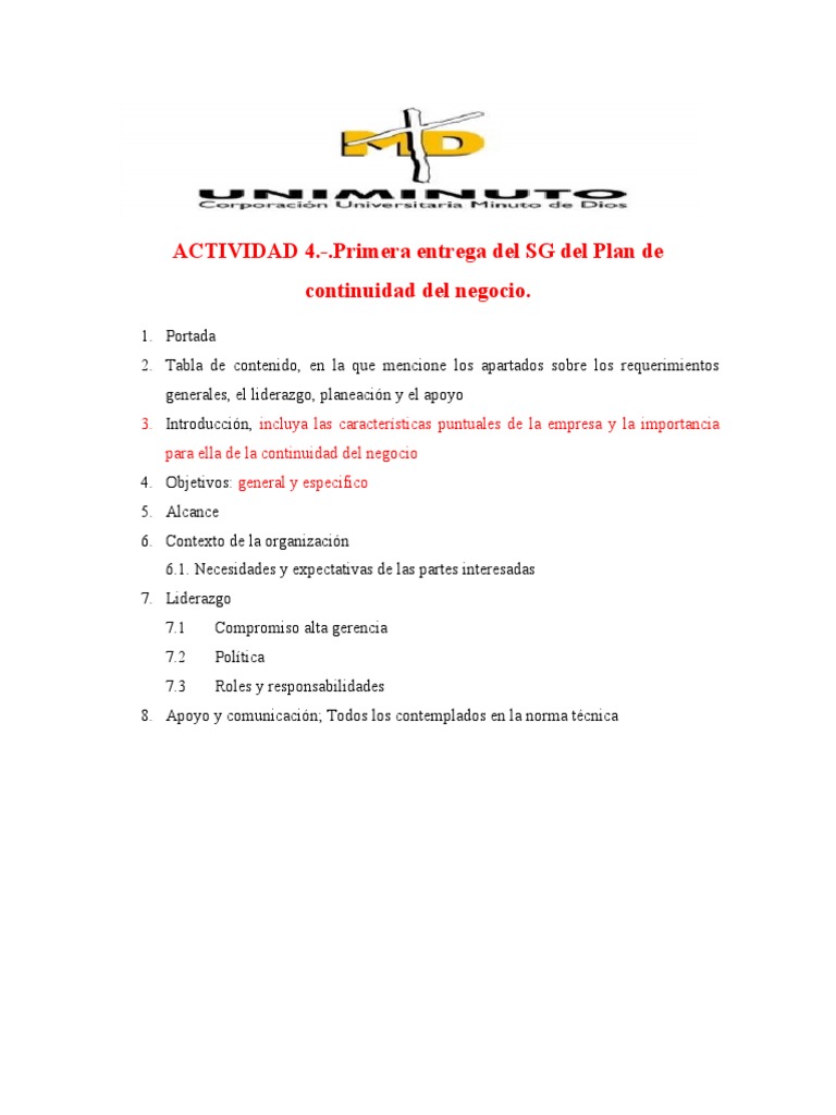 Plan de Continuidad del Negocio para Empresa X | PDF | Auditoría | Business