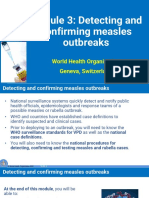 Module 3: Detecting and Confirming Measles Outbreaks: World Health Organization Geneva, Switzerland