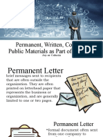 Permanent, Written, Contract, Public Materials As Part of Business