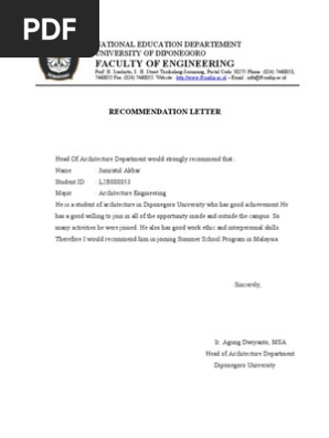 Recommendation Letter