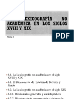 Tema 6 La Lexicografía No Académica de Los Siglos XVIII y XIX