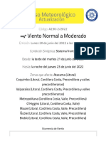 Aviso A230-2 - 2022 (Actualización) - Viento Normal A Moderado en Zonas Desde La Región de Atacama A La Región Del Biobío