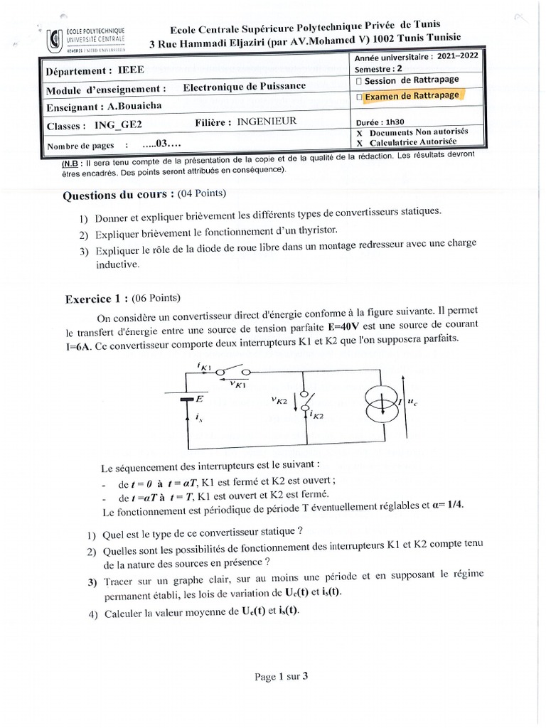 ELECTRONIQUE DE Puissance | PDF