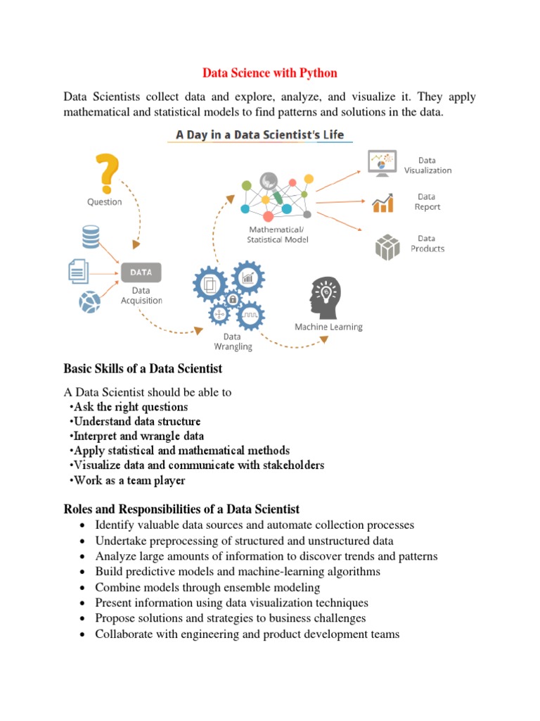 Notes Data Science With Python 1 | PDF | Data Analysis | Analytics