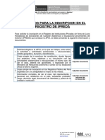 Requisitos para Inscripcion en El Registro de Ipreda - 060919