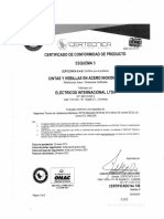 Certificado de conformidad de productos eléctricos