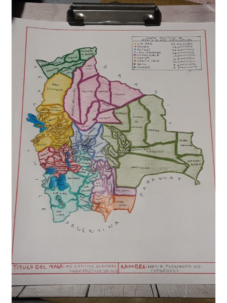 Mapa Político de Bolivia Con Sus Departamentos y Provincias | PDF