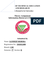 Theory Assignment Information Retrieval (CSE 4053) : Institute of Technical Education and Research