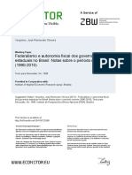 Federalismo e Autonomia Fiscal Dos Governos Estaduais No Brasil: Notas Sobre o Período Recente (1990-2010)