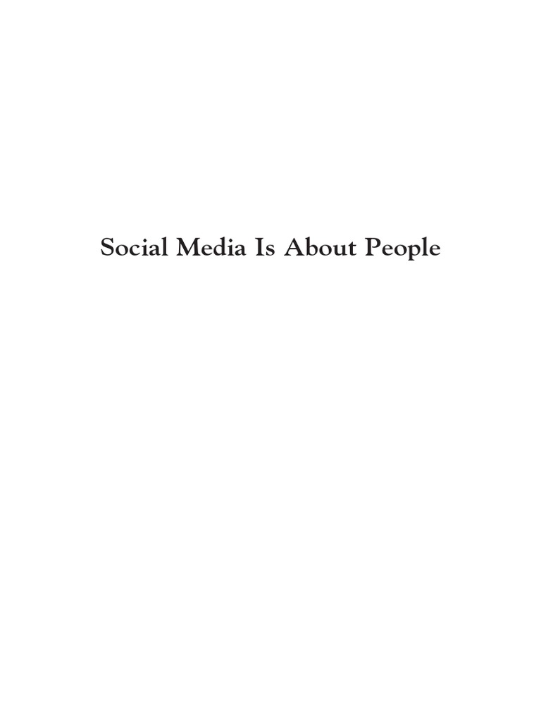 Social Media Is About People | PDF | You Tube | Popular Culture & Media ...