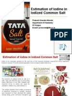 Estimation of Iodine in Iodized Common Salt
