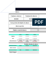 Tabla de ahorro personal: calculadora de ahorro mensual objetivo