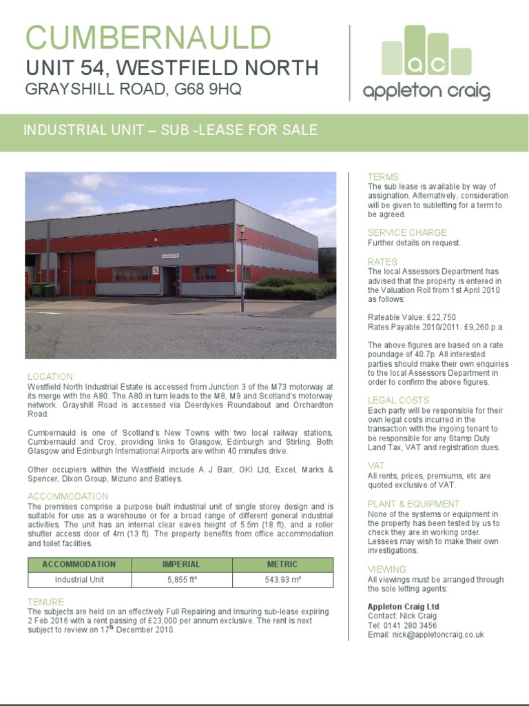 Westfield North PDF Lease Value Added Tax