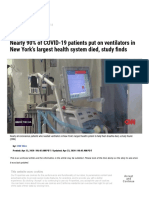 Nearly 90% of COVID-19 Patients Put On Ventilators in New York's Largest Health System Died, Study Finds - KTLA