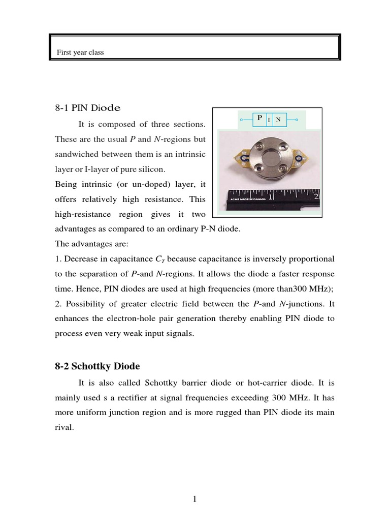 Special Diodes Overview & Uses | PDF | P–N Junction | Diode
